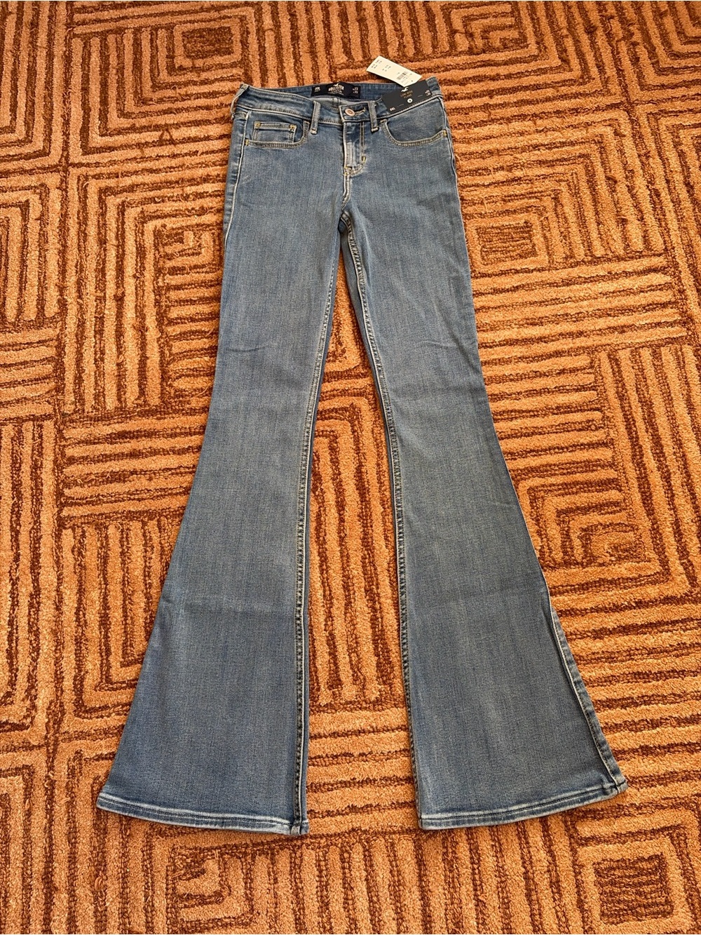 Hollister Medium Blue Low Rise Flare Jeans 00L W23 x L33